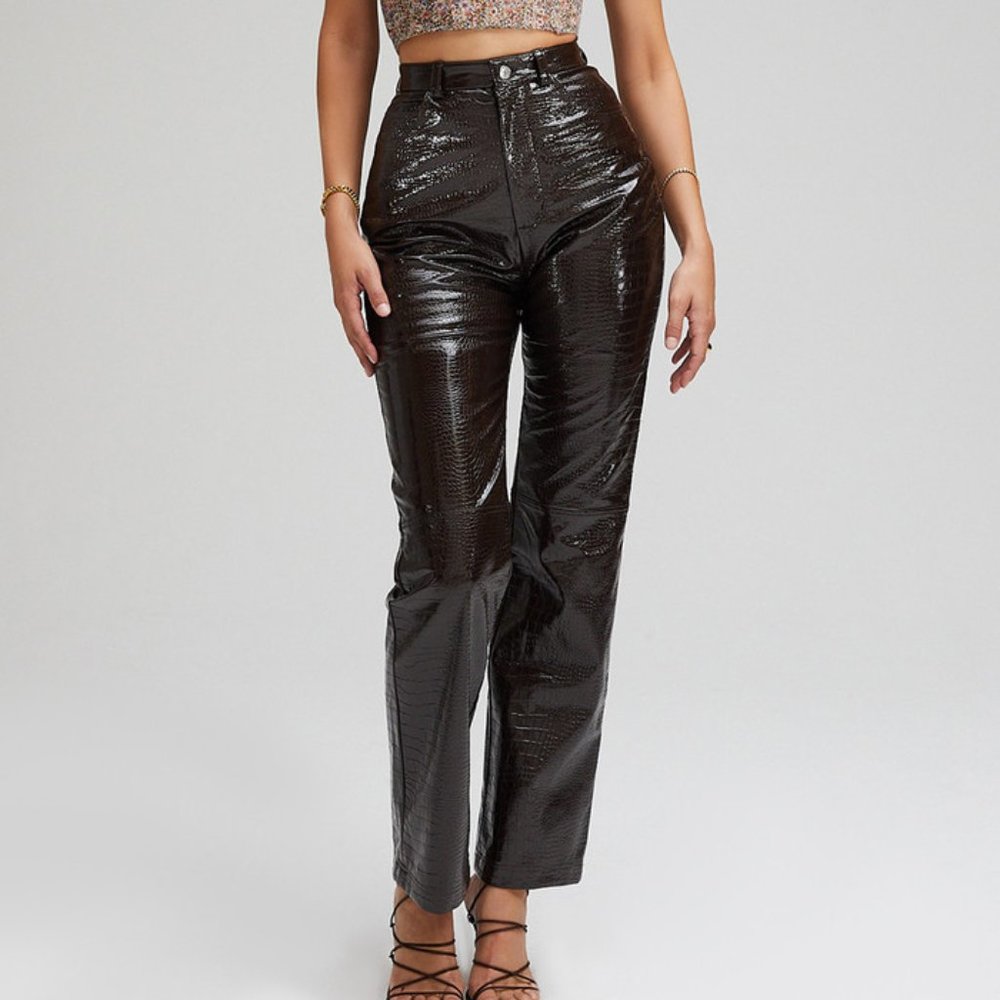 Mistress Rocks Unconditional Dark Chocolate Vegan Leather Trousers